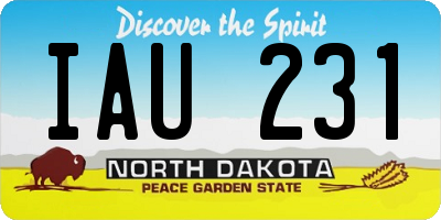ND license plate IAU231