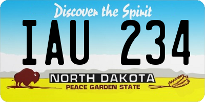 ND license plate IAU234