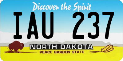 ND license plate IAU237