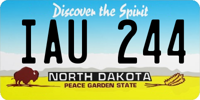 ND license plate IAU244