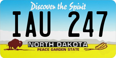 ND license plate IAU247