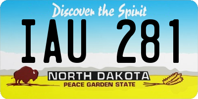 ND license plate IAU281