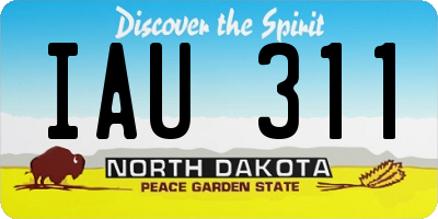 ND license plate IAU311