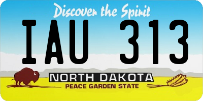 ND license plate IAU313