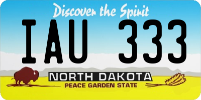 ND license plate IAU333