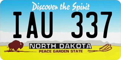 ND license plate IAU337