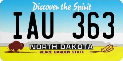 ND license plate IAU363