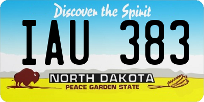 ND license plate IAU383