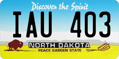 ND license plate IAU403