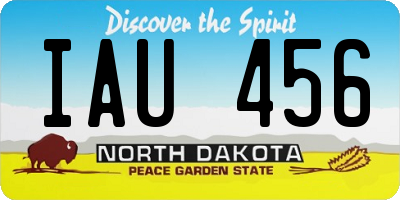 ND license plate IAU456