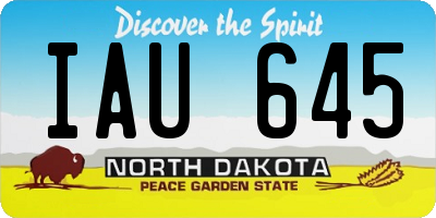 ND license plate IAU645