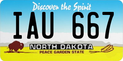 ND license plate IAU667