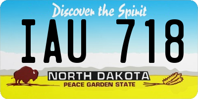 ND license plate IAU718