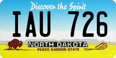 ND license plate IAU726