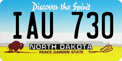 ND license plate IAU730