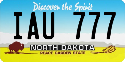 ND license plate IAU777