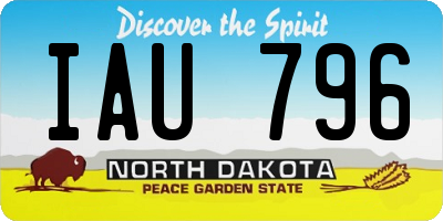 ND license plate IAU796