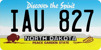 ND license plate IAU827