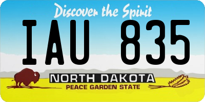 ND license plate IAU835