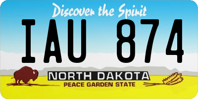 ND license plate IAU874