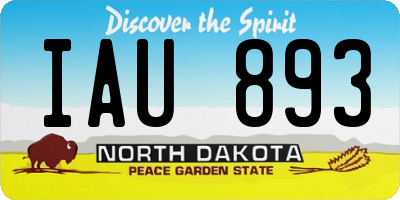 ND license plate IAU893