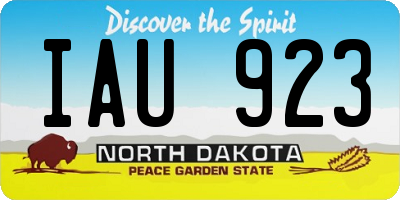 ND license plate IAU923