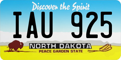 ND license plate IAU925