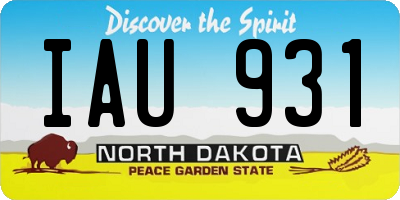 ND license plate IAU931