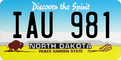 ND license plate IAU981