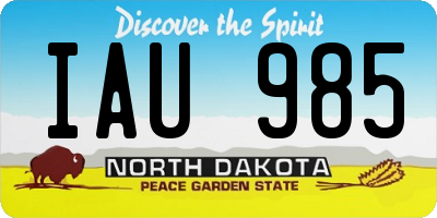 ND license plate IAU985