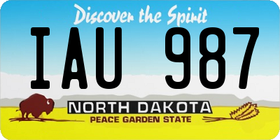 ND license plate IAU987