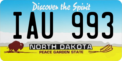 ND license plate IAU993