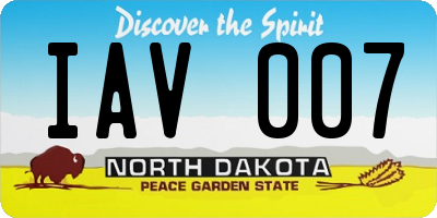 ND license plate IAV007