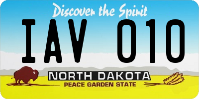 ND license plate IAV010
