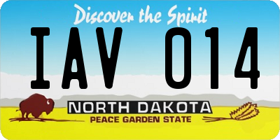 ND license plate IAV014
