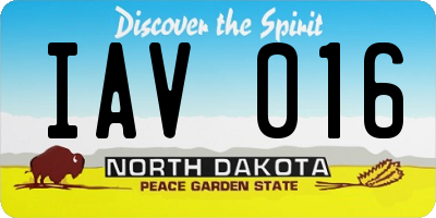 ND license plate IAV016