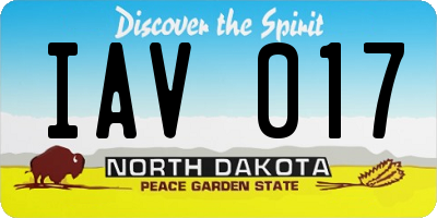 ND license plate IAV017