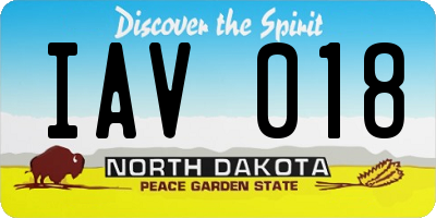 ND license plate IAV018