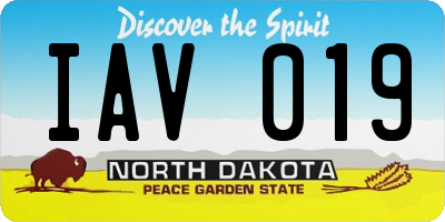 ND license plate IAV019