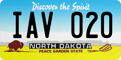 ND license plate IAV020