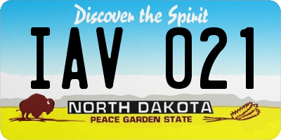 ND license plate IAV021