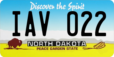 ND license plate IAV022
