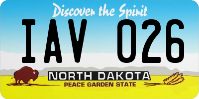 ND license plate IAV026