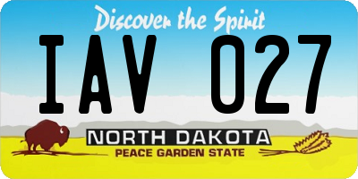 ND license plate IAV027