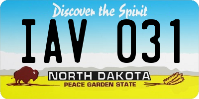 ND license plate IAV031