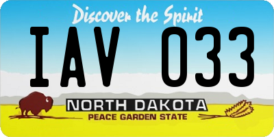 ND license plate IAV033