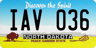 ND license plate IAV036