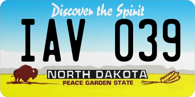 ND license plate IAV039