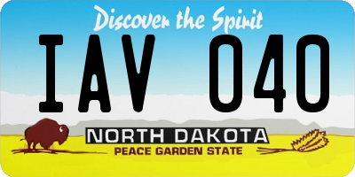 ND license plate IAV040