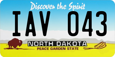 ND license plate IAV043